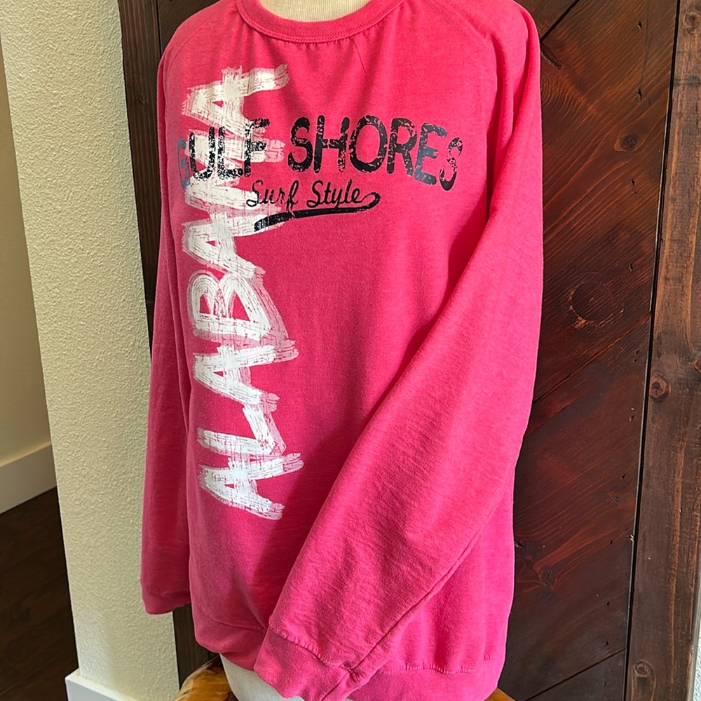 Pink Gulf Shores Sweatshirt Size XL Surf Style